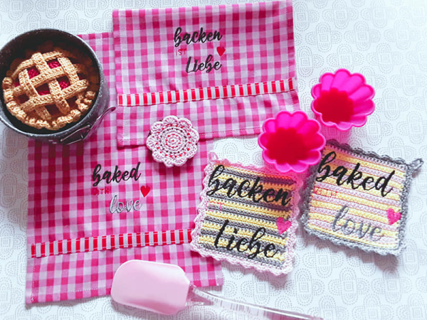 Backen ist Liebe Spruch - Stickdatei